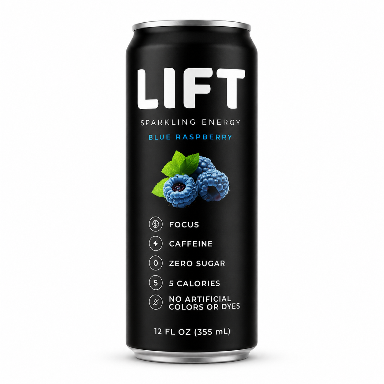 LIFT Blue Raspberry sparkling energy can